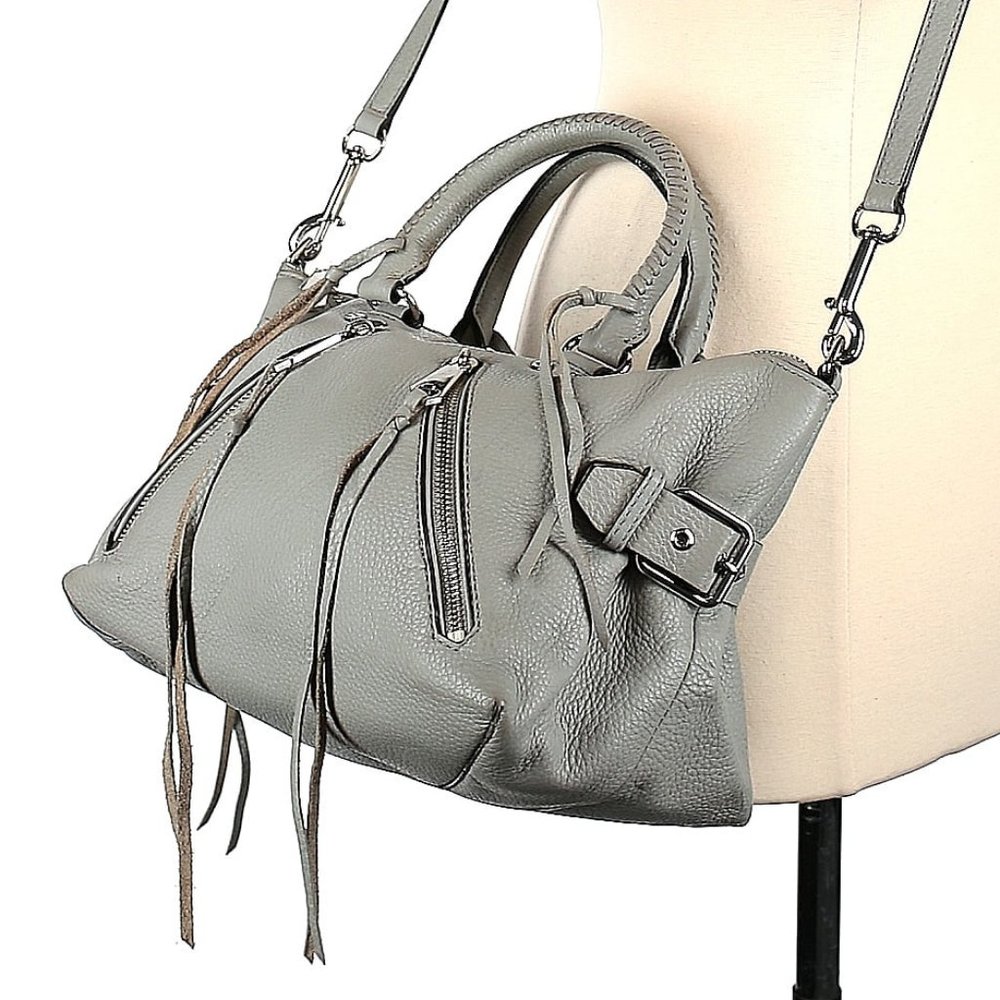 Rebecca Minkoff Moto Satchel Tote- Charcoal/Gray